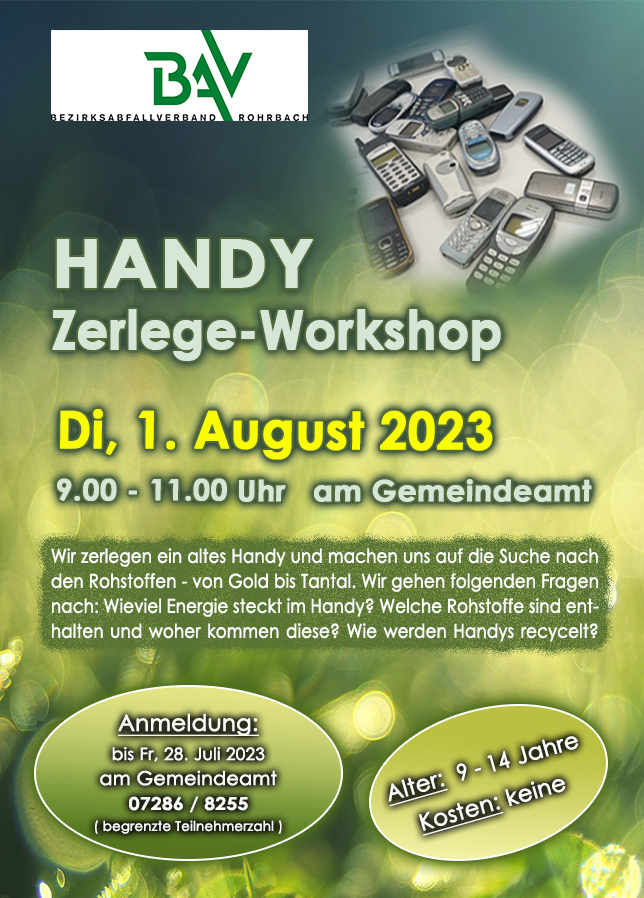 Ferienprogramm Handy-Zerlegeworkshop